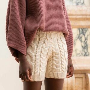 I Love Mr Mittens cable knit wool lounge shorts (black)